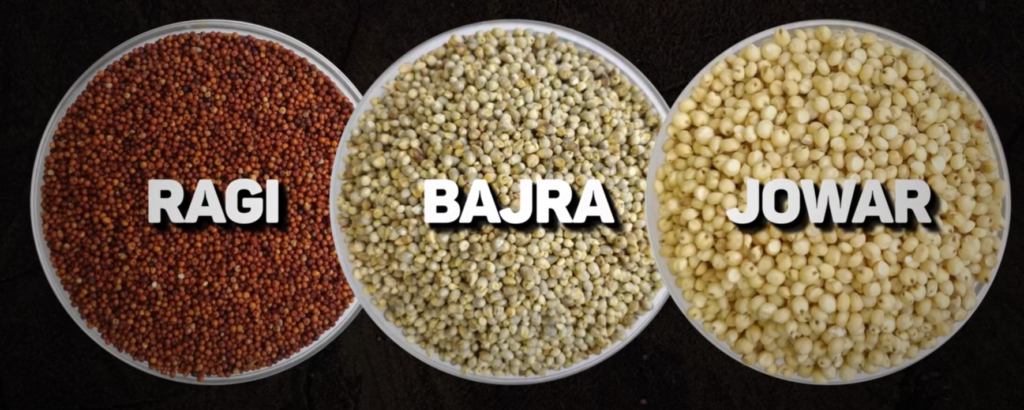 Millets in Hindi: विभिन्न प्रकार की मिलेट्स और अनाज कटोरों में दिखाए गए हैं
