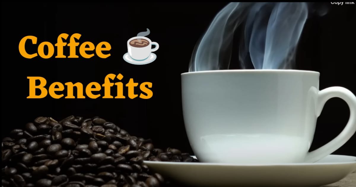 कॉफी कप और कॉफी बीन्स के साथ 'Coffee Benefits' शीर्षक वाली यह छवि, स्वास्थ्य, ऊर्जा और वजन घटाने में मदद करने वाले Benefits of Coffee को दर्शाती है – यानी कॉफी पीने के 6 बेहतरीन फायदों को एक नज़र में समझाती है।