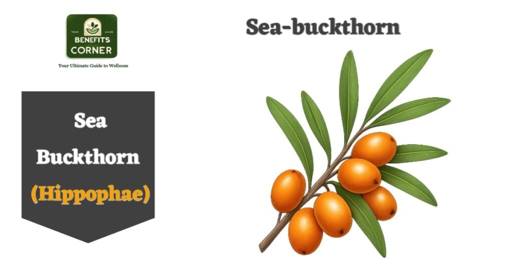 Sea Buckthorn Uses – सी-बकथॉर्न (Hippophae) बेरी और पत्तियों की नेचुरल इमेज, औषधीय गुणों और उपयोगों के लिए उपयुक्त
